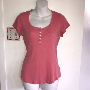 Chaps tissue knit Henley t shirt